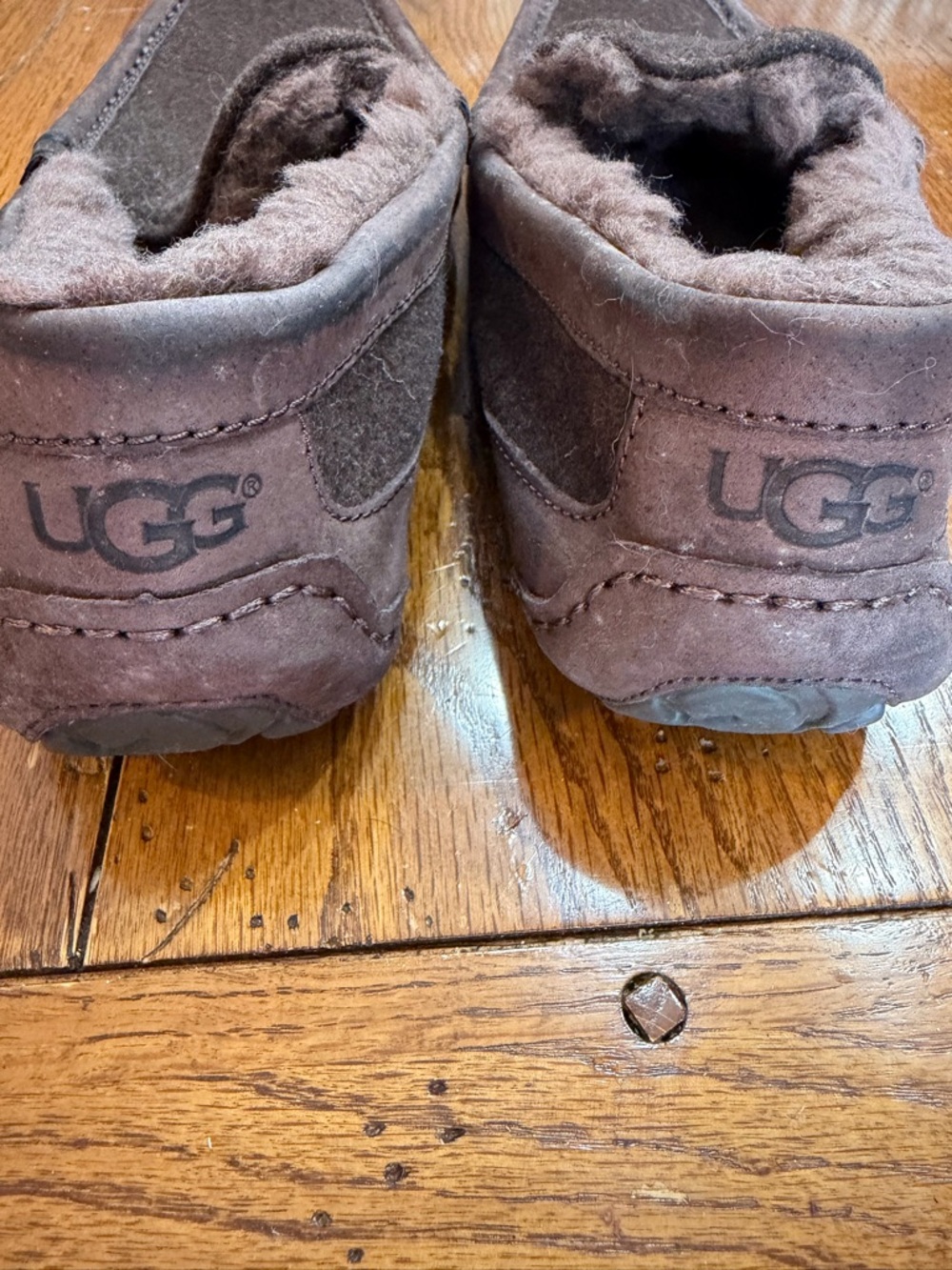 UGG Brown Suede Shearling Lined Slip-On